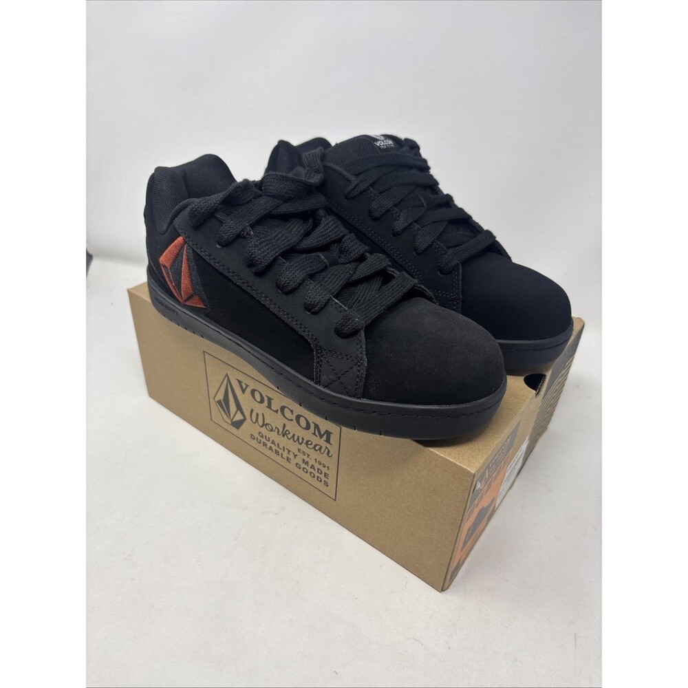 Volcom Stone Men’s Composite Toe Work Shoes Black Red Slip Resistant Size8.5M